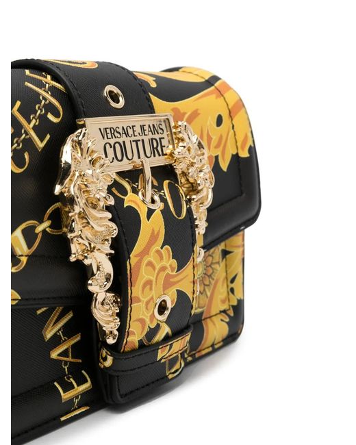 Versace Jeans Couture Metallic Chain Couture Faux-Leather Crossbody Bag