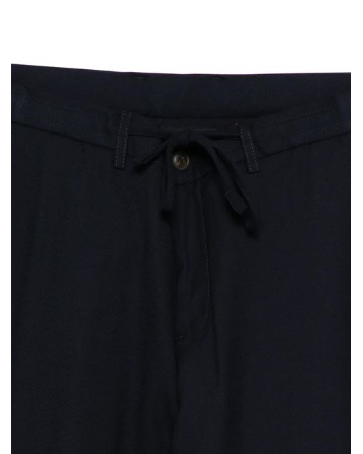 Canali Blue Drawstring-Fastening Trousers for men