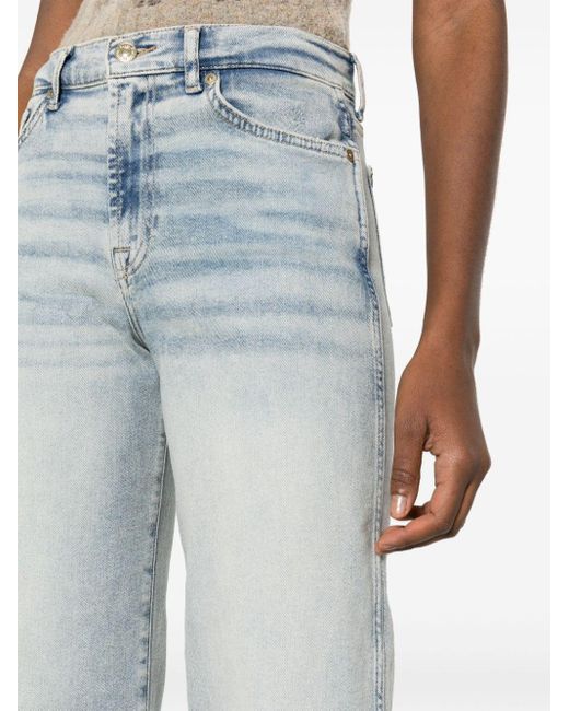 7 For All Mankind Lotta Mid Waist Flared Jeans in het Blue