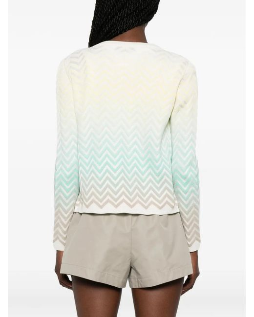 Missoni White Zigzag-Pattern Cardigan