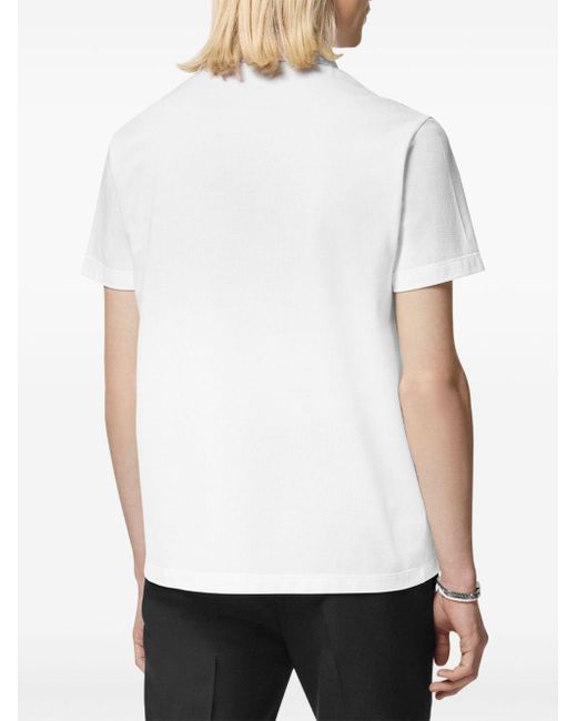 Versace White Greca-collar Polo Shirt for men