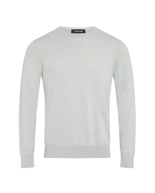 Yves Salomon White Crew-Neck Sweater for men