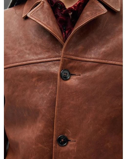 Ann Demeulemeester Red Pareli Leather Jacket for men