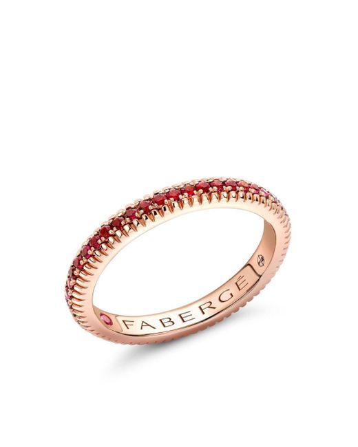 Faberge Pink 18kt Rose Gold Colours Of Love Ruby Eternity Ring