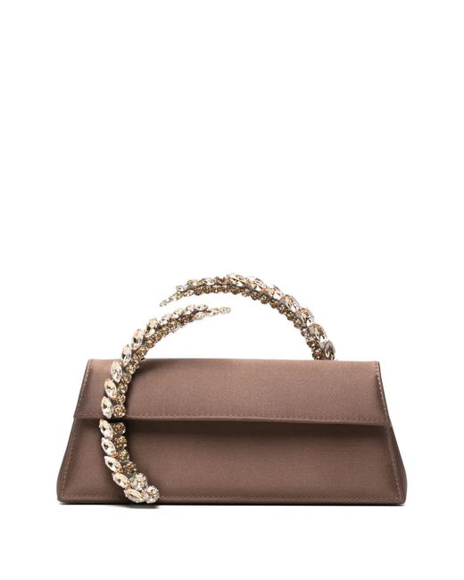 L'ALINGI Brown Karma Crystal-Embellished Clutch Bag