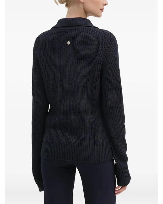 Joop! Black Polo-Neck Ribbed-Knit Sweater