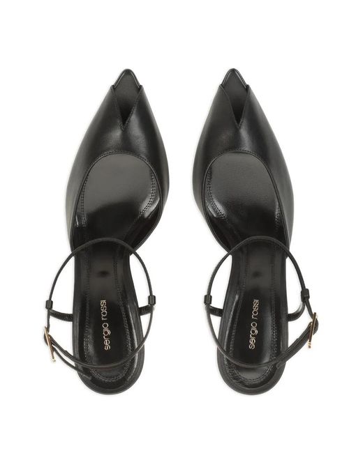 Sergio Rossi Black 85Mm Open-Toe Sandals