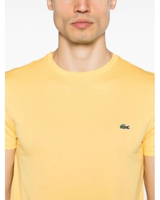 Logo-patch cotton T-shirt Lacoste pour homme en coloris Yellow