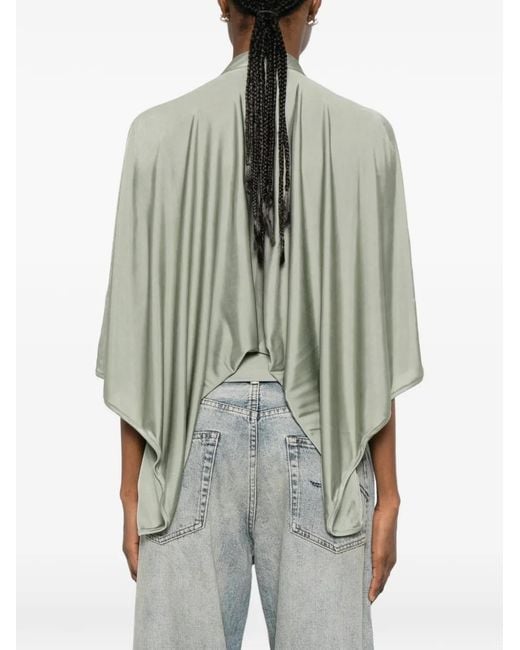 Rick Owens White Draped Sleeveless Blouse