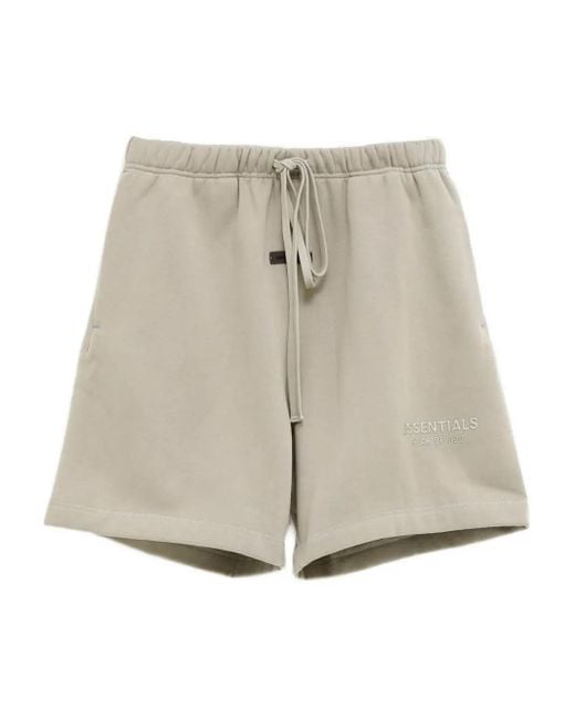 Fear Of God Natural Logo-Embroidered Elasticated-Waist Shorts for men
