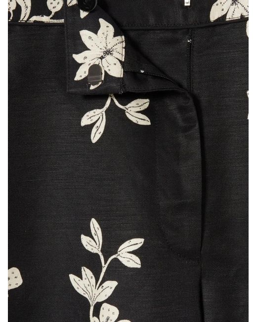 Claudie Pierlot Black Floral-Print Trousers