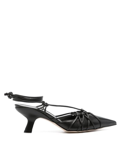 Vic Matié Black Chanel 60mm Leather Sandals