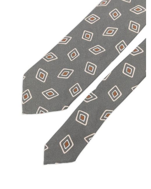 Lardini White Geometric-Pattern Tie for men