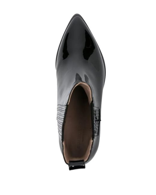 Scarosso Black Olivia 40Mm Patente-Leather Chelsea Boots