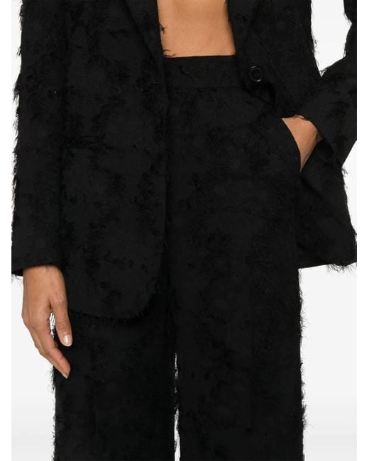 Nissa Black Patterned-Jacquard Trousers