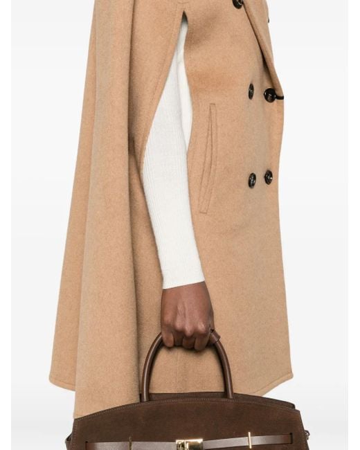 Max Mara Wool Double-breasted Coat Natural