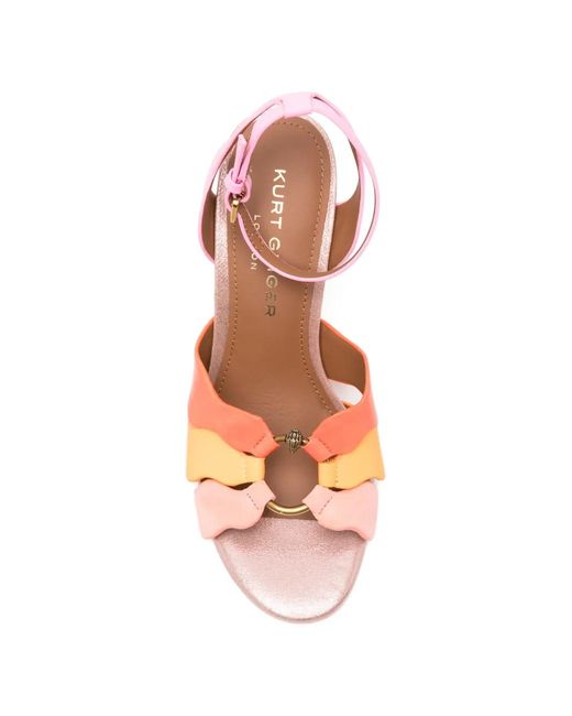 Kurt Geiger Pink Scalloped Leather Sandals