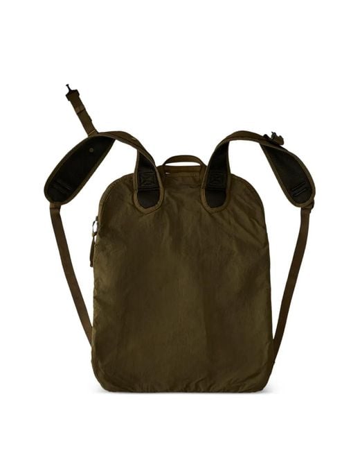 C P Company Brown Panama-R Mixed Zip Backpack for men