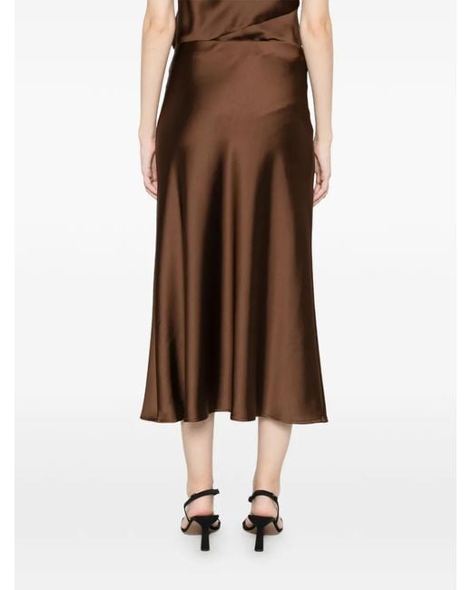 Imperial Brown Elasticated Midi Skirt