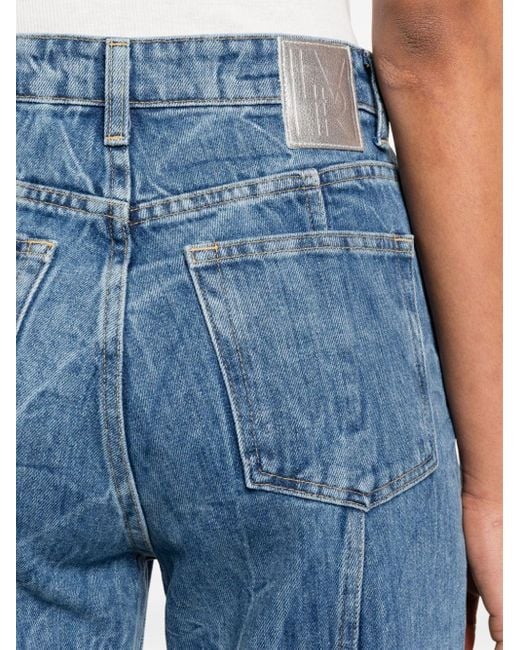 LVIR Blue Wrinkled-detailed Cotton Jeans