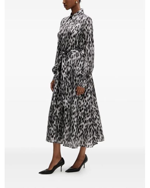 Silvian Heach Midi-Jurk Met Dierenprint En Ceintuur in het White