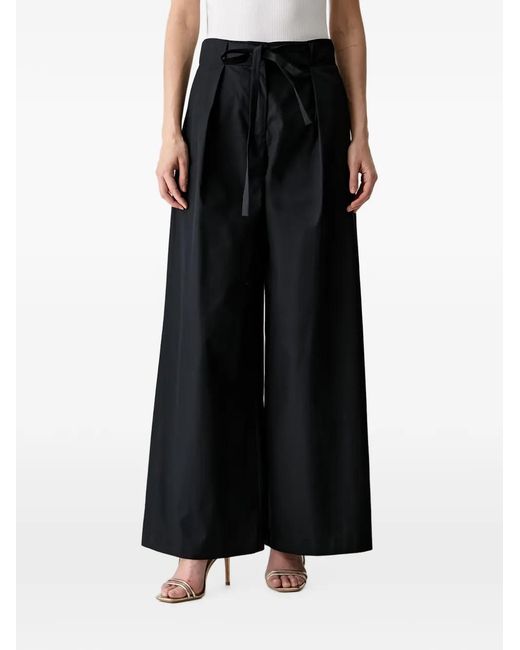 Karl Lagerfeld Black Belted Pleated Trousers