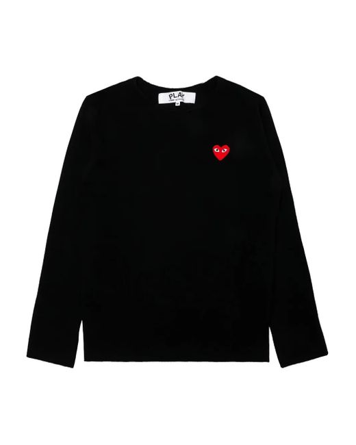 COMME DES GARÇONS PLAY Black Heart-Patch Crew-Neck Sweater for men