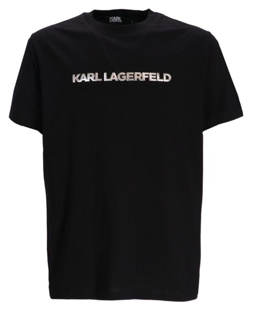 Karl Lagerfeld Black Logo-print T-shirt for men