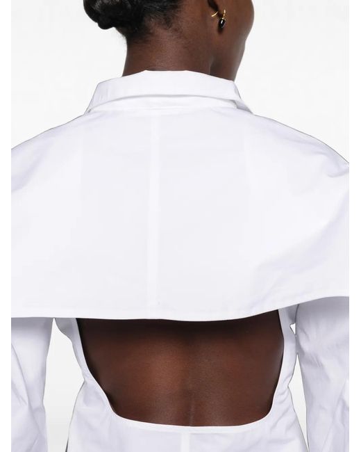 Jacquemus White The Tulip Cut-Out Back Shirt