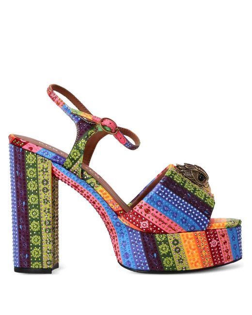 Sandali Kensington Con Cristalli E Plateau 125Mm di Kurt Geiger in Blue