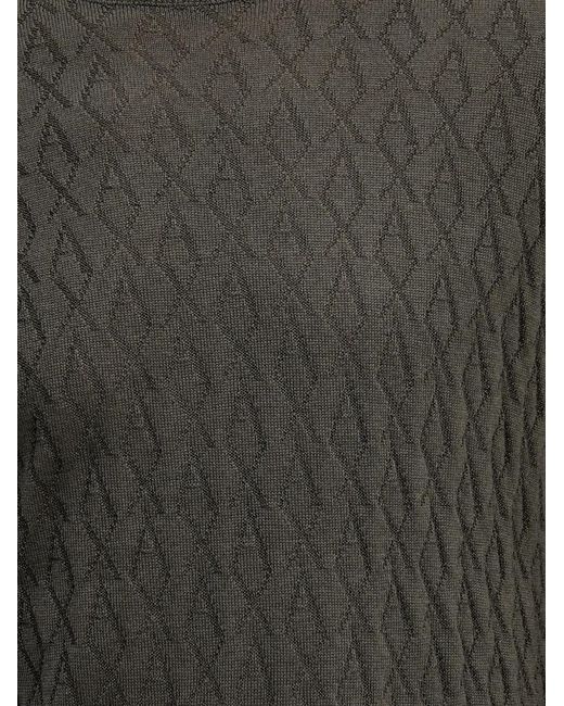 ARMANI EXCHANGE Gray Patterned Crew Neck Sweater for men