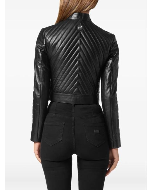 Philipp Plein Black Leather Jacket