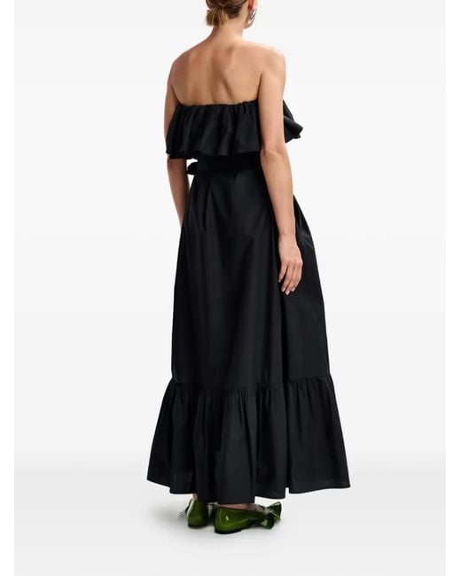 Essentiel Antwerp Black Joyce Belted Ruffle Dress