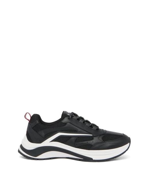 Bally Black Woge Panelled Mesh-Insert Sneakers for men