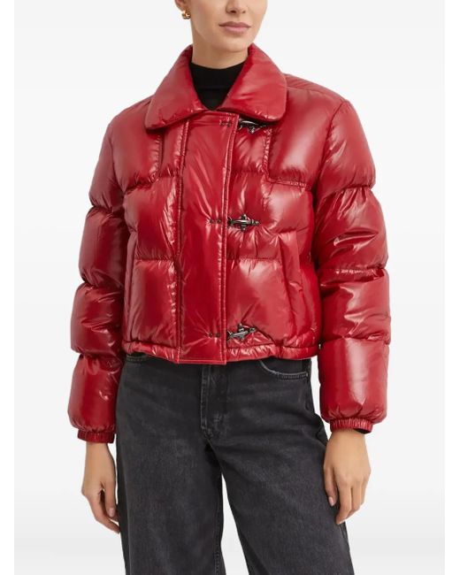Fay Red Quilted Puffer Jacket