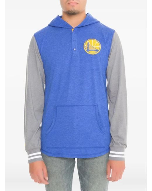 Felpa Con Cappuccio Nba Golden State Warriors di Mitchell & Ness in Blue da Uomo