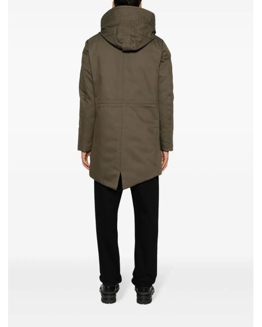 Peuterey Green Hooded Feather Down Parka for men