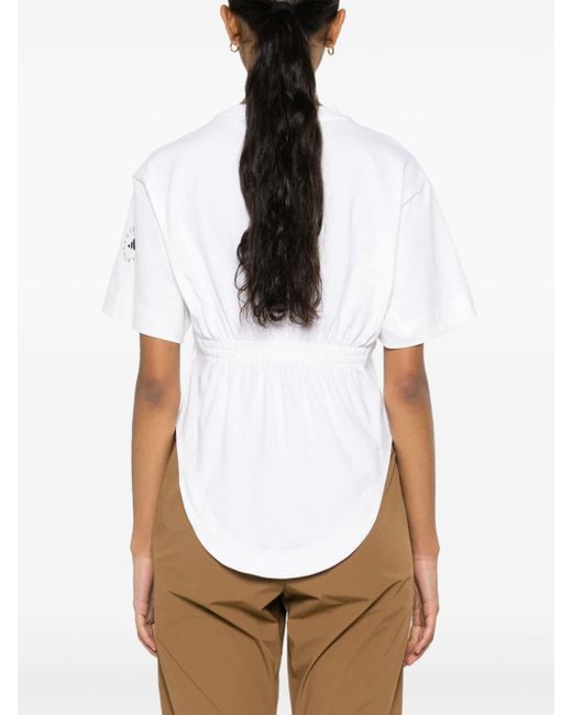 T-shirt en coton biologique à logo imprimé Adidas By Stella McCartney en coloris White