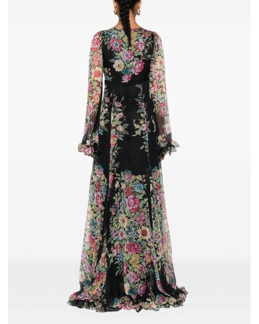 Vestido largo con estampado floral Etro de color Black