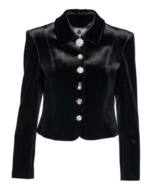 Nissa Black Jewel-Buttons Jacket
