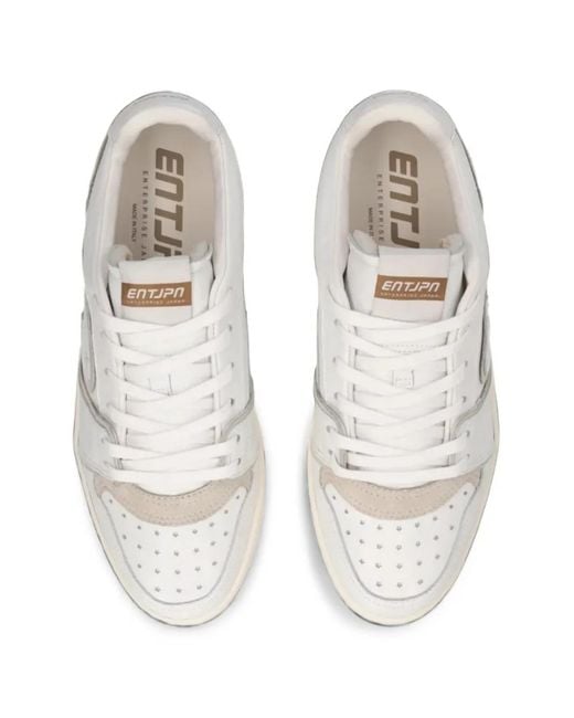 ENTERPRISE JAPAN White Egg Rockett Rocket-Patch Perforated Sneakers for men