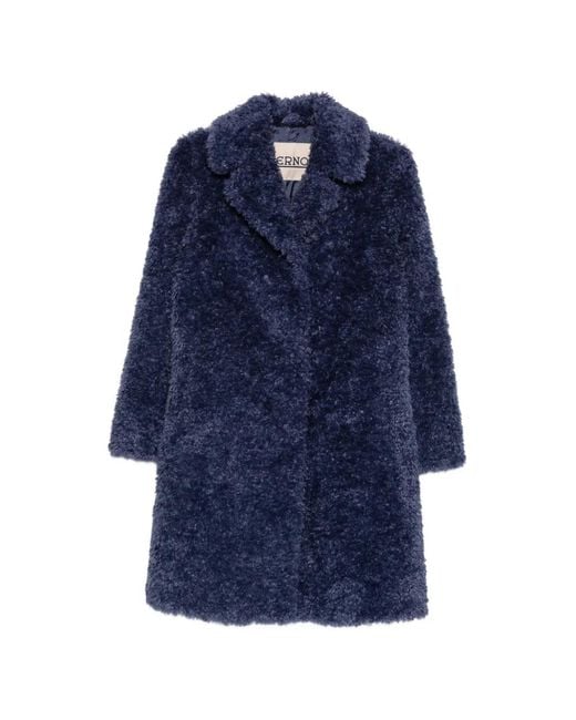 Herno Blue Textured-Finish Notched-Lapel Coat