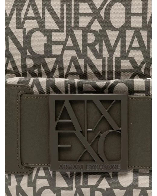 ARMANI EXCHANGE Gray Logo-Print Backpack
