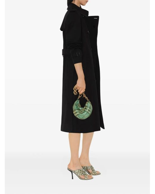 Burberry Black Gabardine Long Kensington Heritage Trench Coat