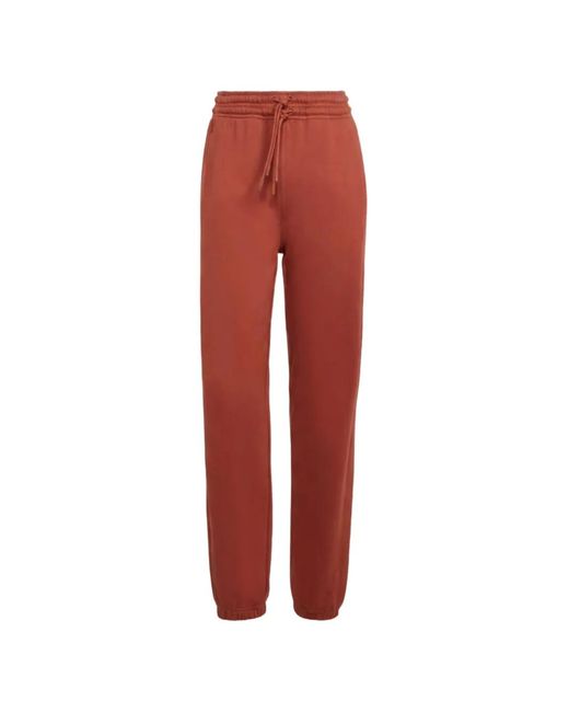Adidas Red Logo-Print Drawstring Track Pants