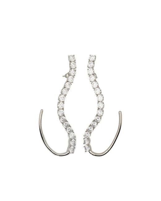Panconesi White Curved-Effect Earrings