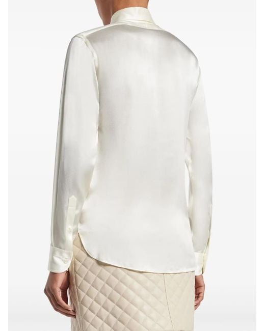 Tom Ford プリーツ シルクシャツ White