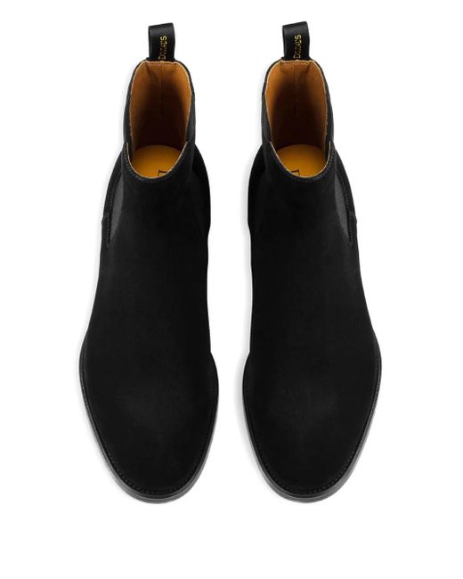 Doucal's Black Suede Elastic-Sided Boots for men