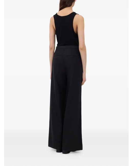 Loulou de Saison Black Pleated Buckle-Fastening Trousers