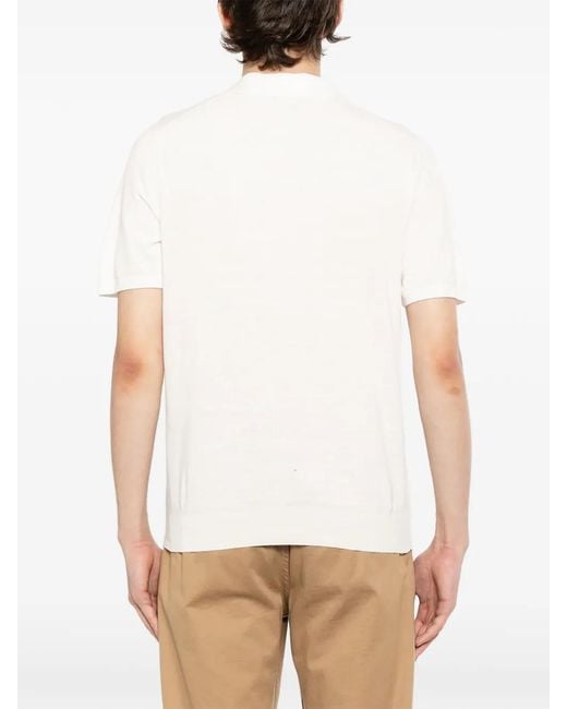 N.Peal Cashmere White Piqué Top for men